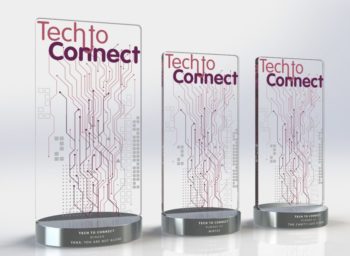 The three Tech to Connect Trophies