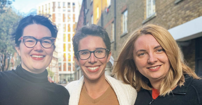 Touco Lab’s three founders, Bailey Kursar, Emily Trant and Evelina Vrabie smile at the camera