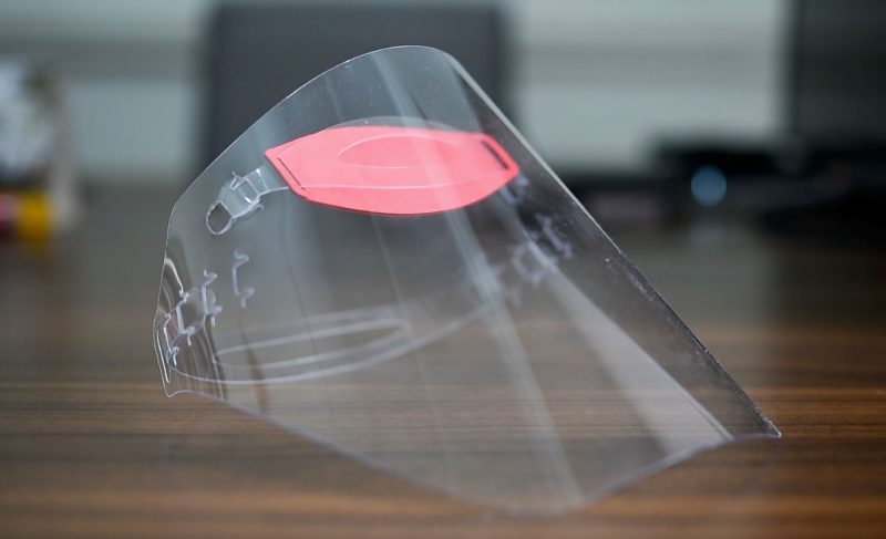 Clear plastic face shield PPE made in Chile