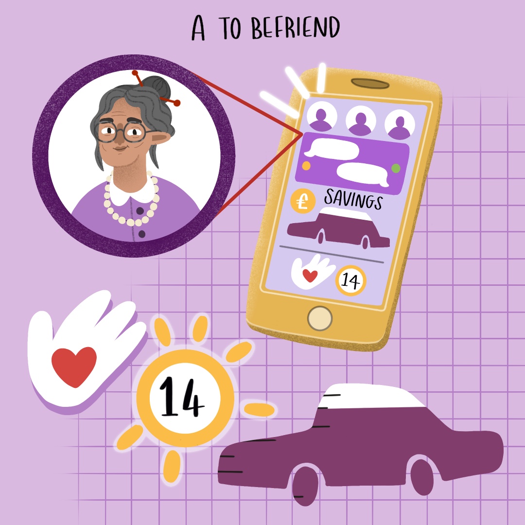 An illustration to show how an app can help people connect with each other