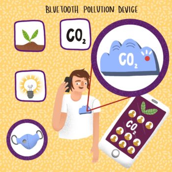 An illustration to show how leaving your Bluetooth on can affect the environment