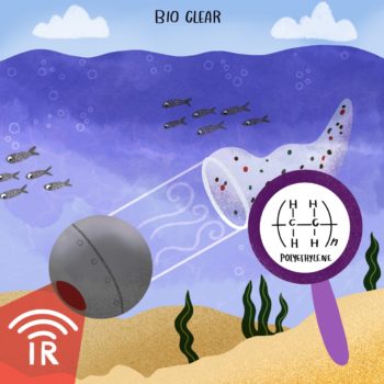 A diagram of Bio Clear in operation in the ocean