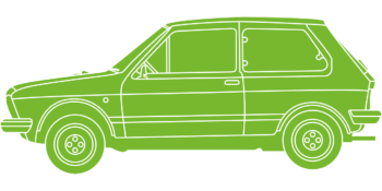 Green illustration of a vehicle