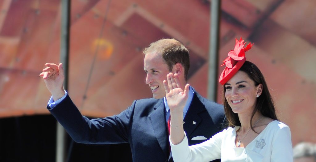 Prince William and Kate Middleton wave at the crowds