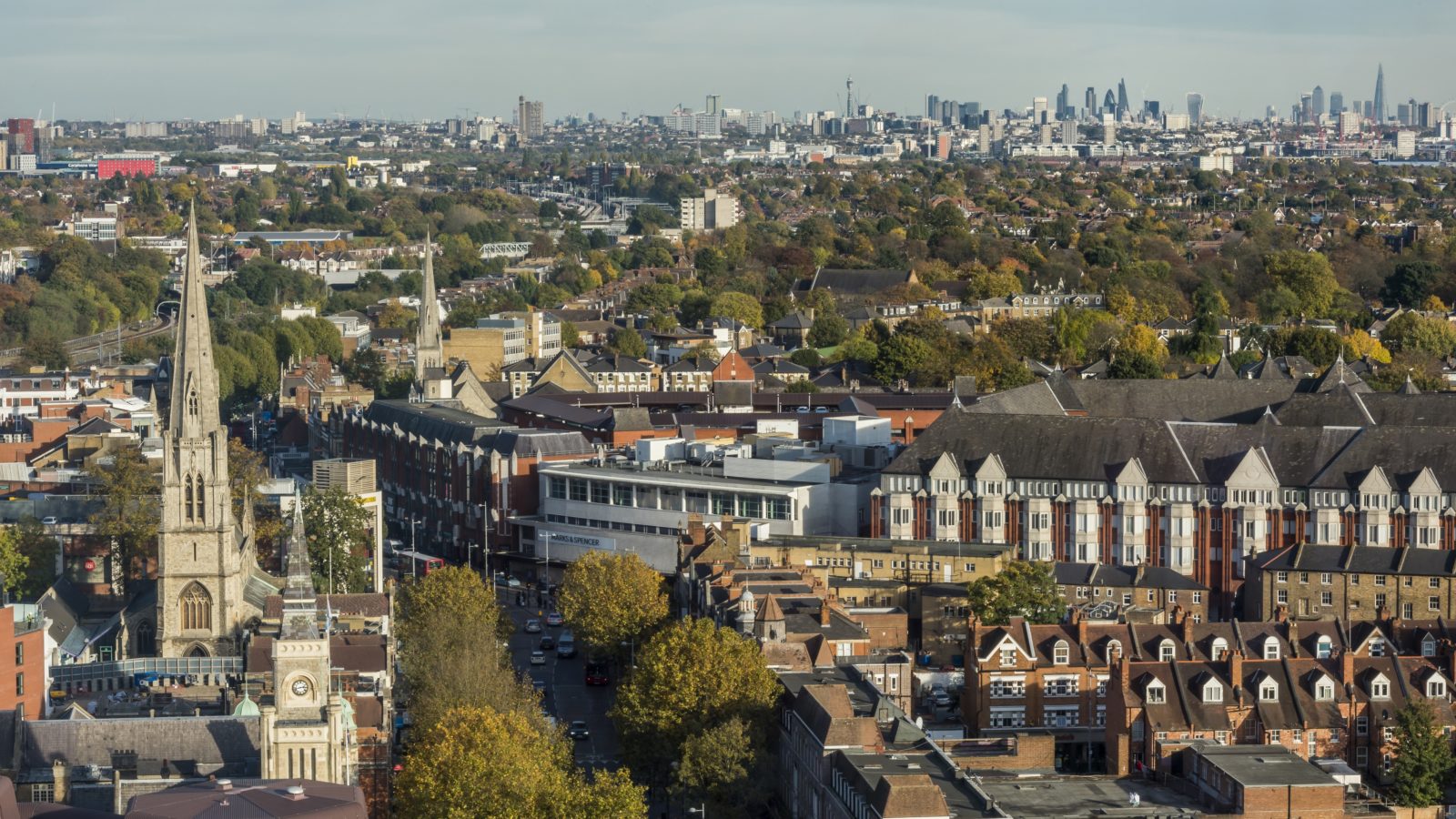Aerial shot of a city