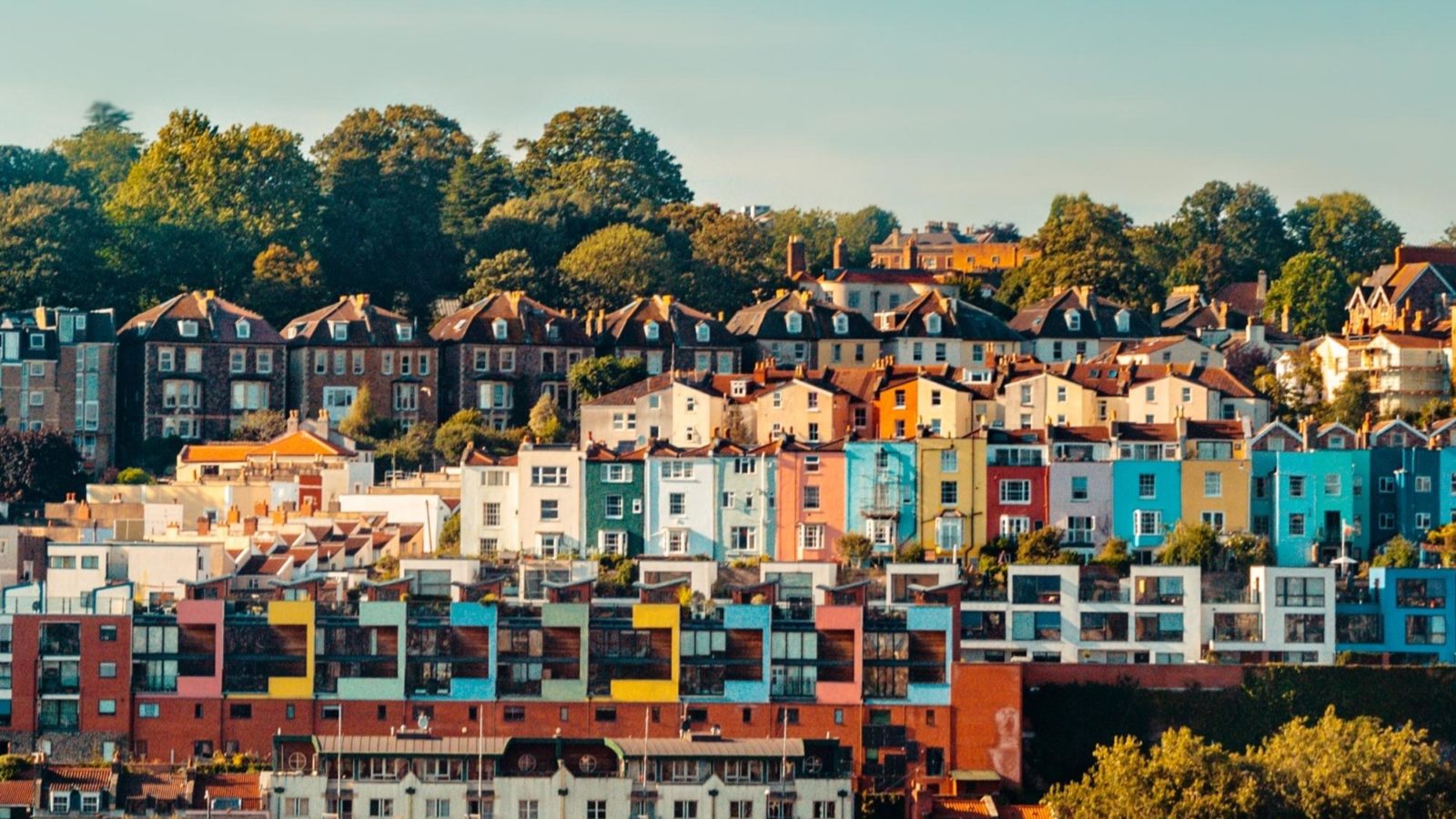 Bristol houses in the sunshine