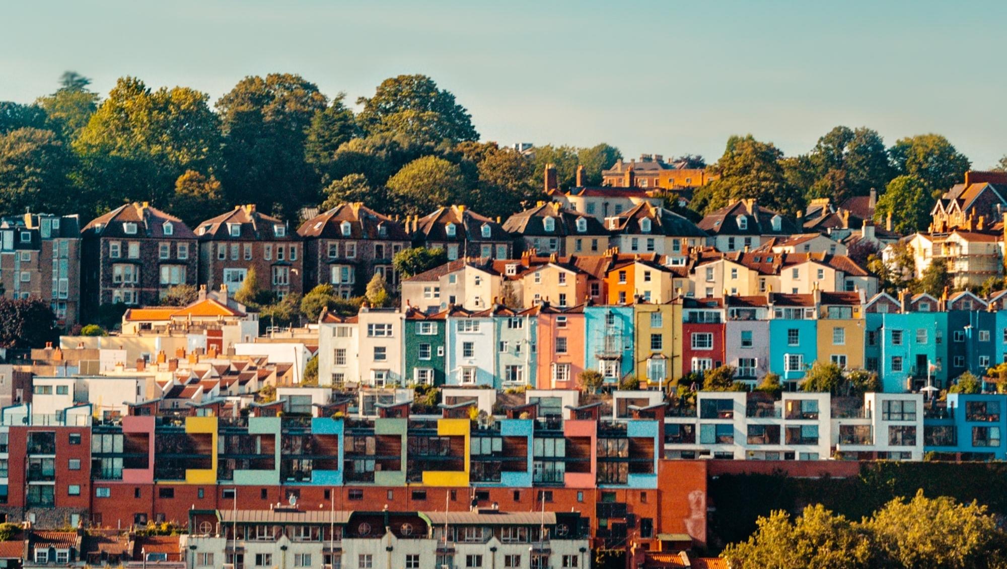Bristol houses in the sunshine