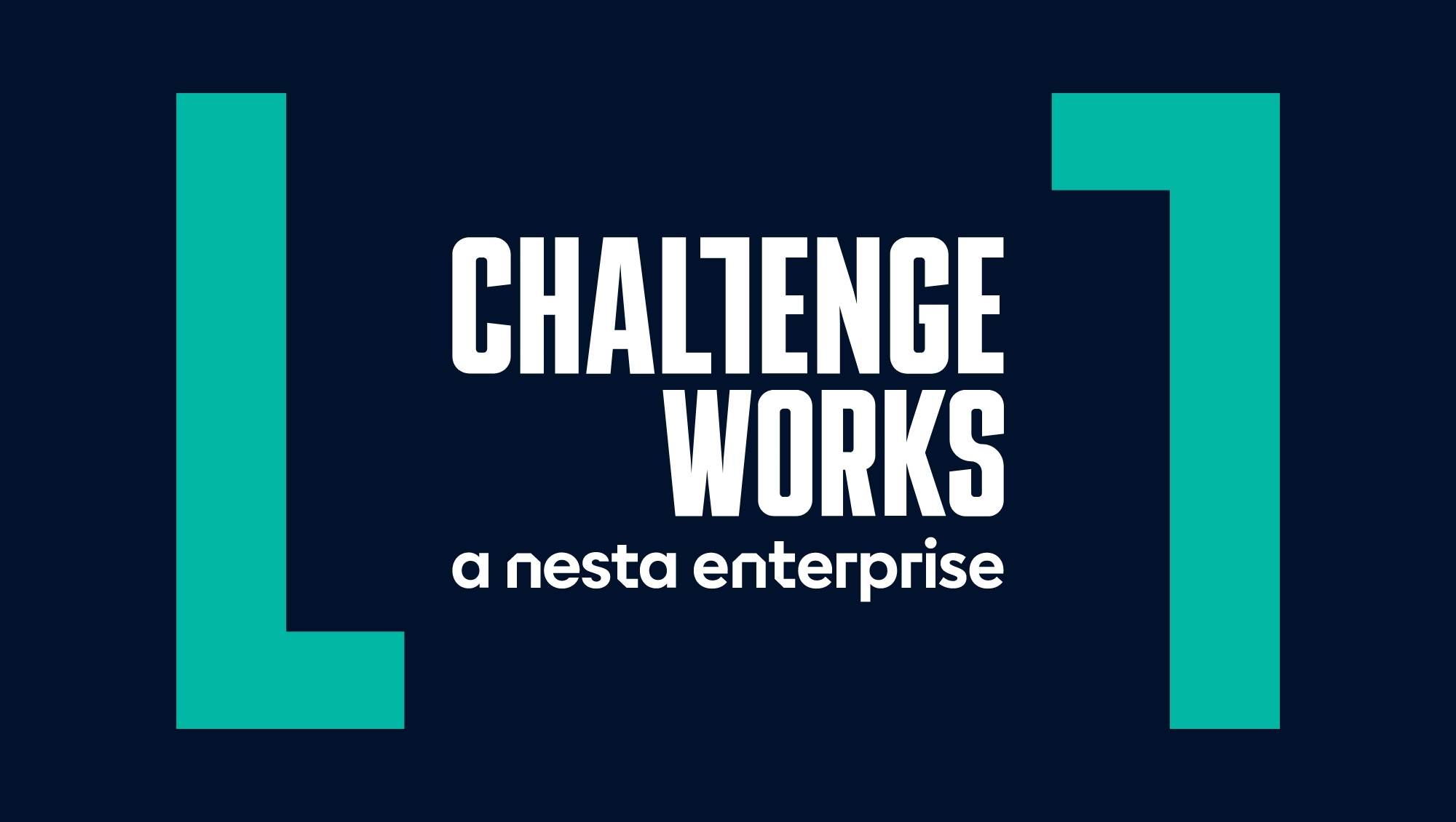 Challenge Works logo and framing device|Graph indicating that for all business sizes