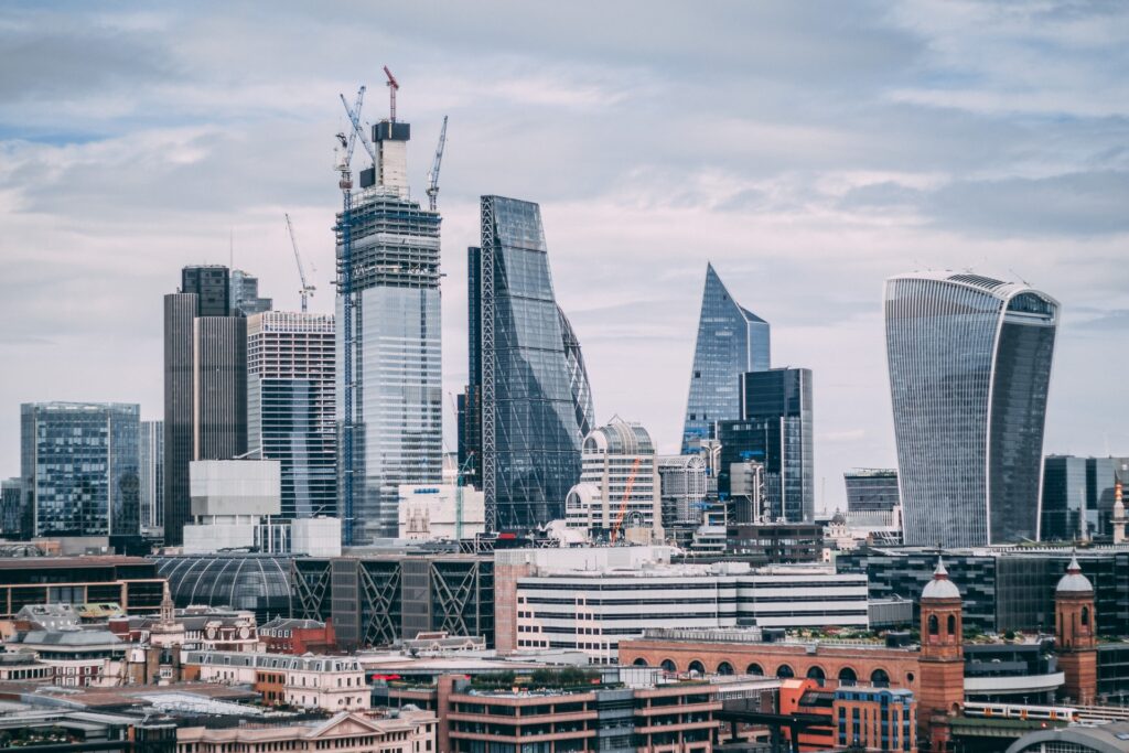 High rise buildings in London