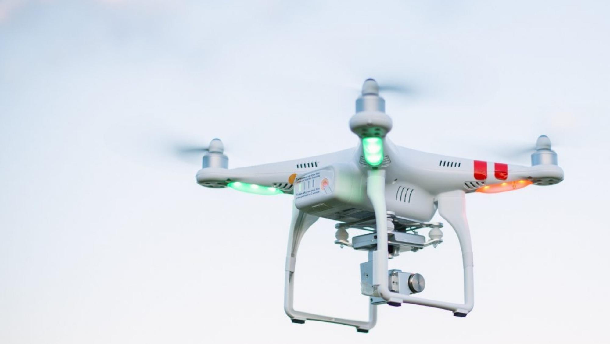 Quadcopter drone in the sky