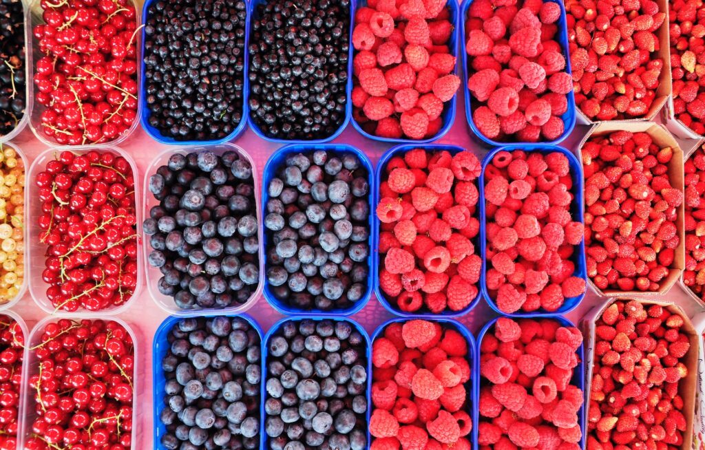 punnets of fresh looking berries