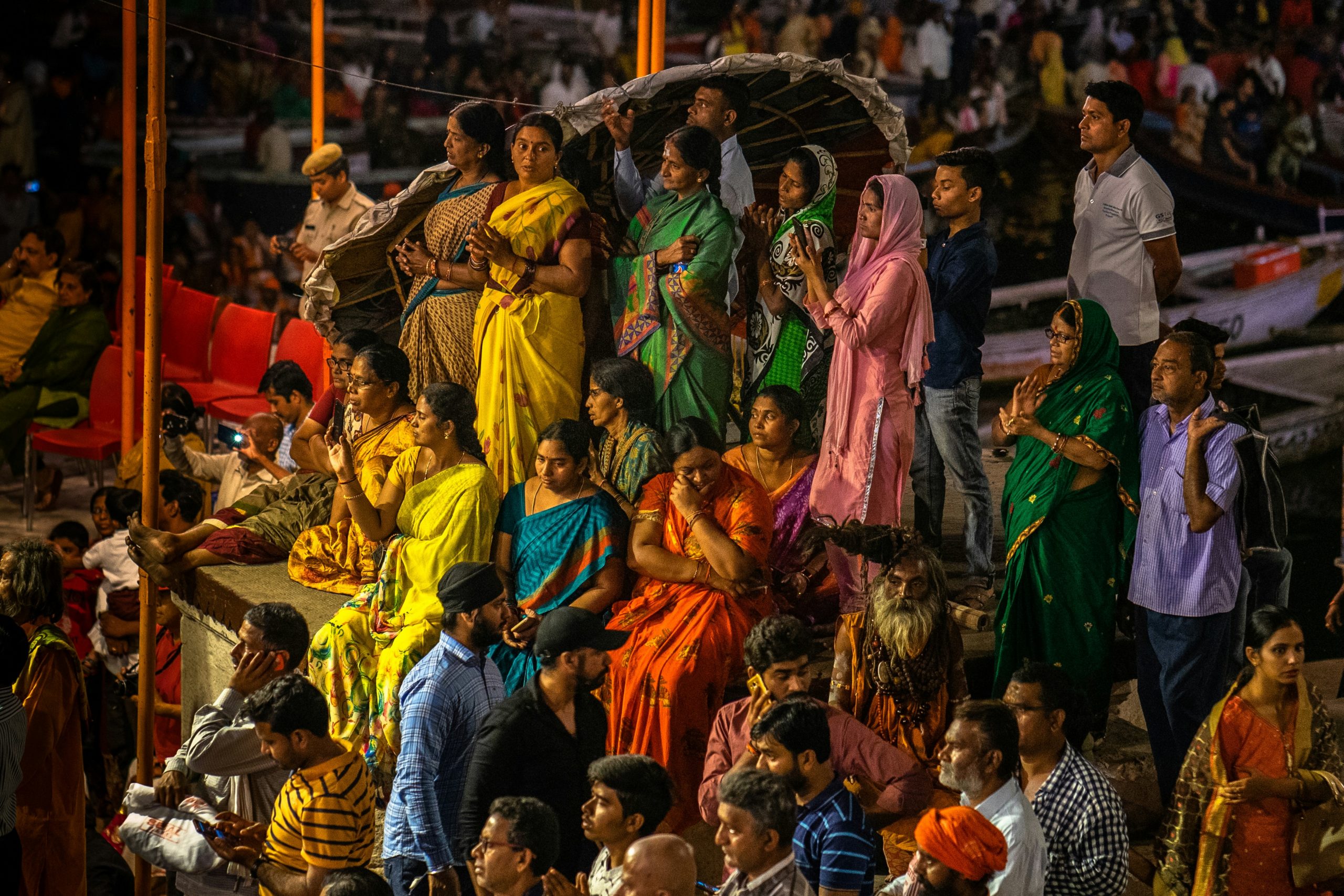 An image of a busy crowd in Varanasi