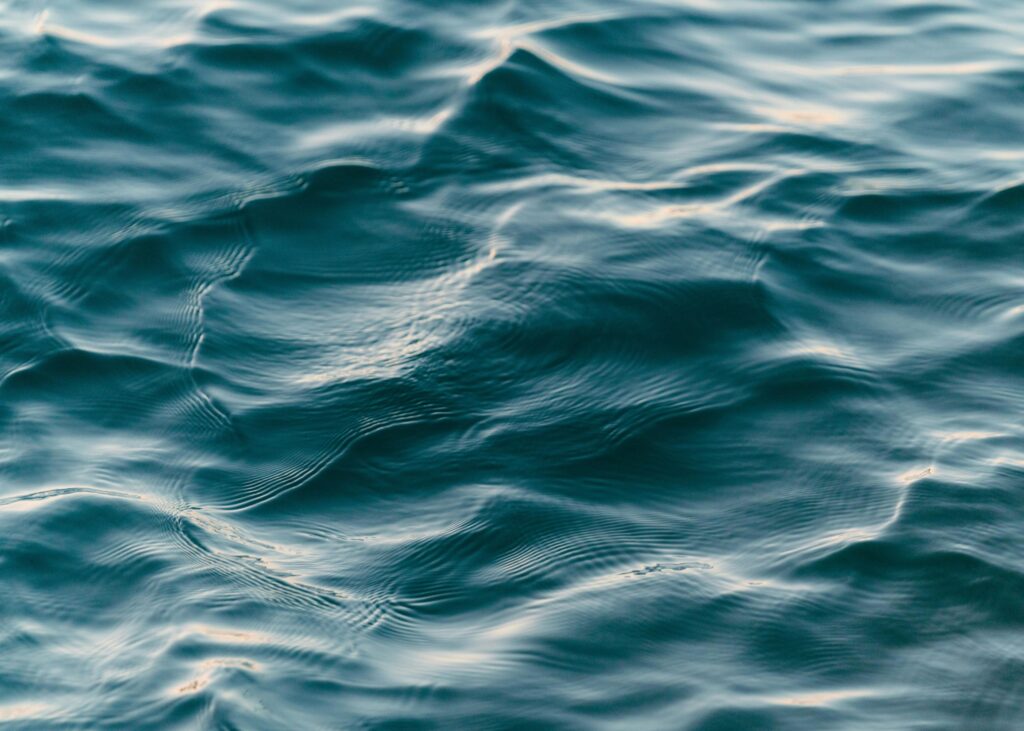 Body of blue water.