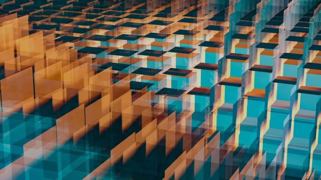 Orange and Blue Abstract cubes