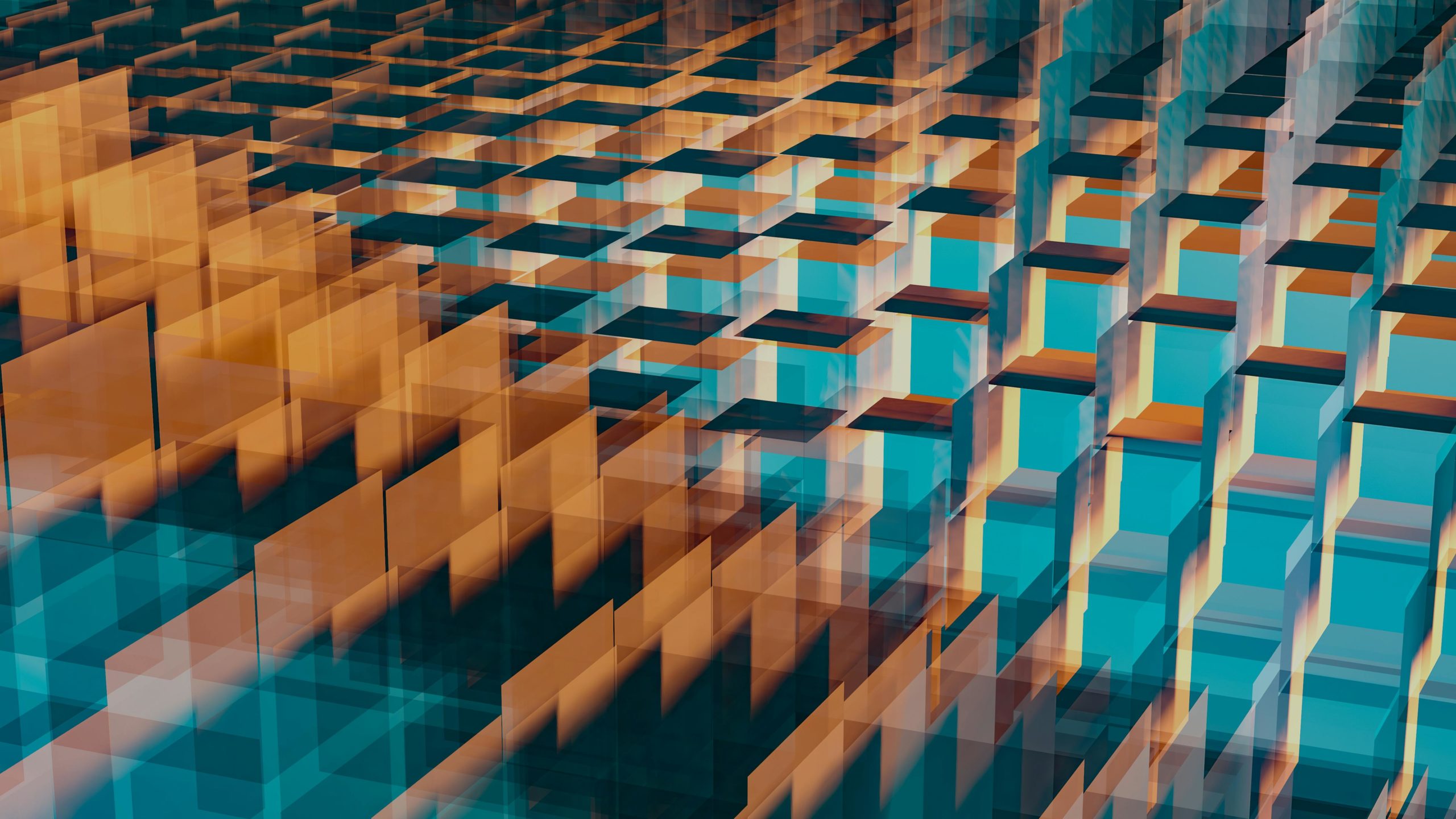 Orange and Blue Abstract cubes